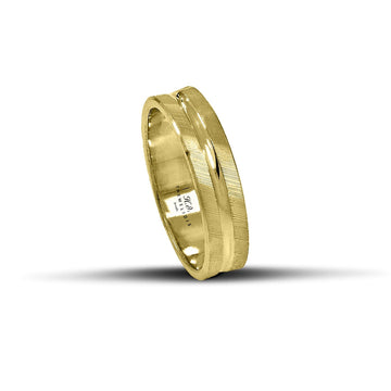 Μοντέρνες Βέρες Γάμου Χρυσές Σαγρέ με Λουστρέ Γραμμή 5 mm, διαχρονικές και κομψές, χειροποίητης κατασκευής, διαθέσιμες σε 9, 14, 18 ή 22 καράτια.